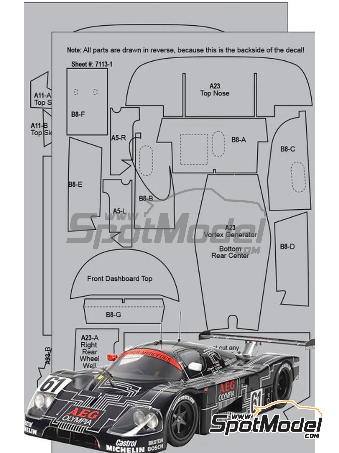 Scale Motorsport 7113: Carbon fibre pattern decal set 1/24 scale